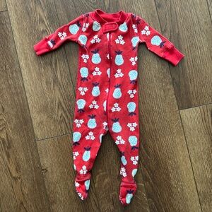 Hanna Andersson pear floral footed zip sleeper size 50 cm